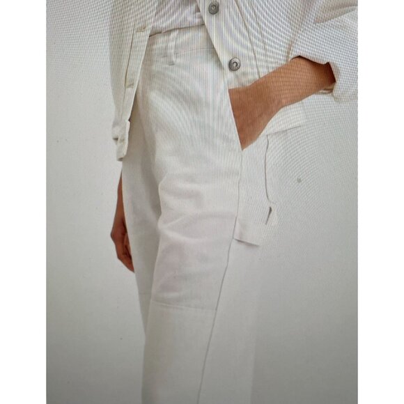 Dockers Womens Carpenter Pants High Straight Fit Linen Blend Size 33 - Picture 3 of 16